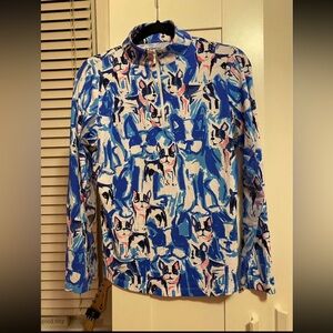 IBKUL Long Sleeve UPF 50+ Frenchie Print (Perfect for equestrians!)